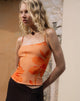 Imagen de Jefita Cami Top en Acuarela Hibiscus Naranja