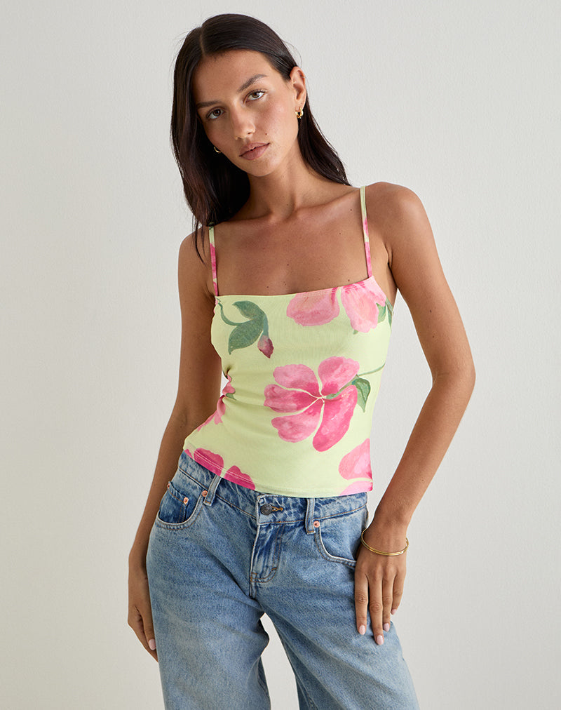 Imagen de Jefita Cami Top en Acuarela Amarillo Hibiscus
