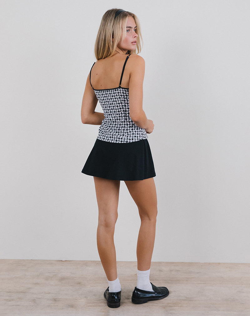 Imagen de Jeiha Cami Top in Floral Gingham Negro