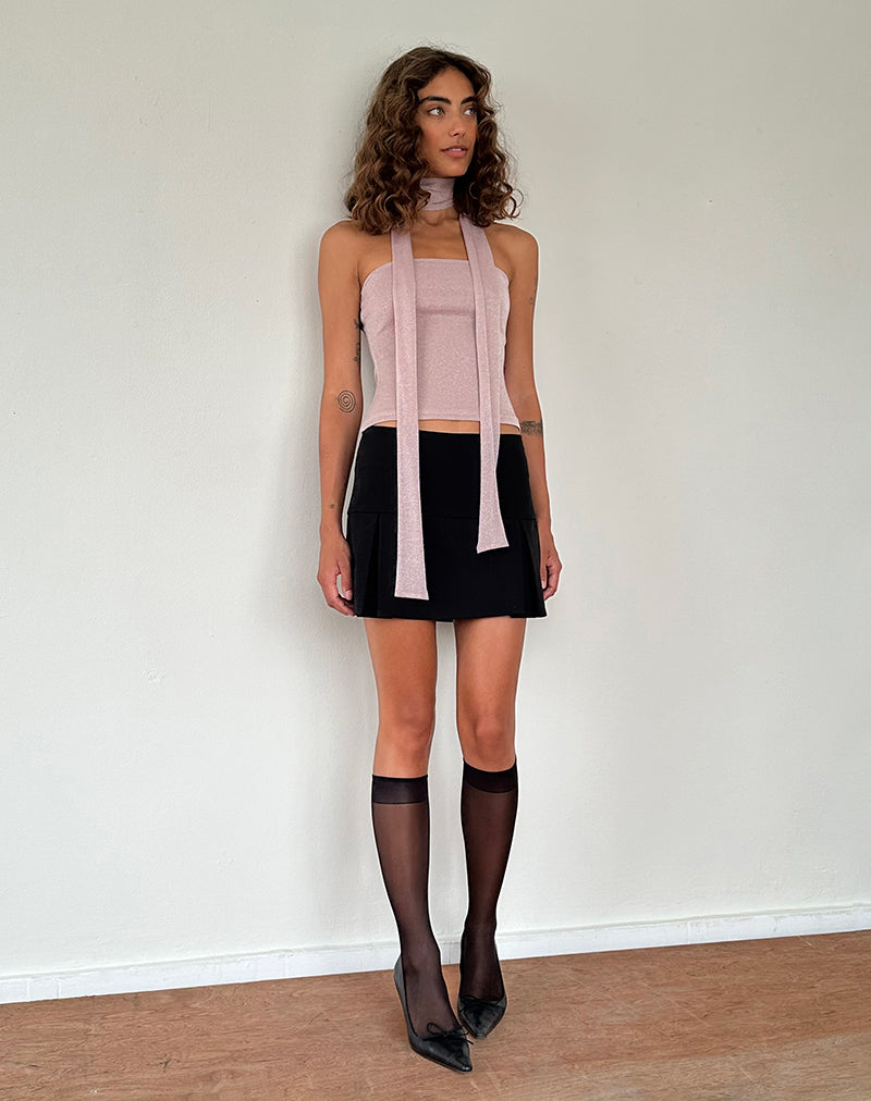Conjunto de top bandeau y pañuelo Jeldia en rosa brillante