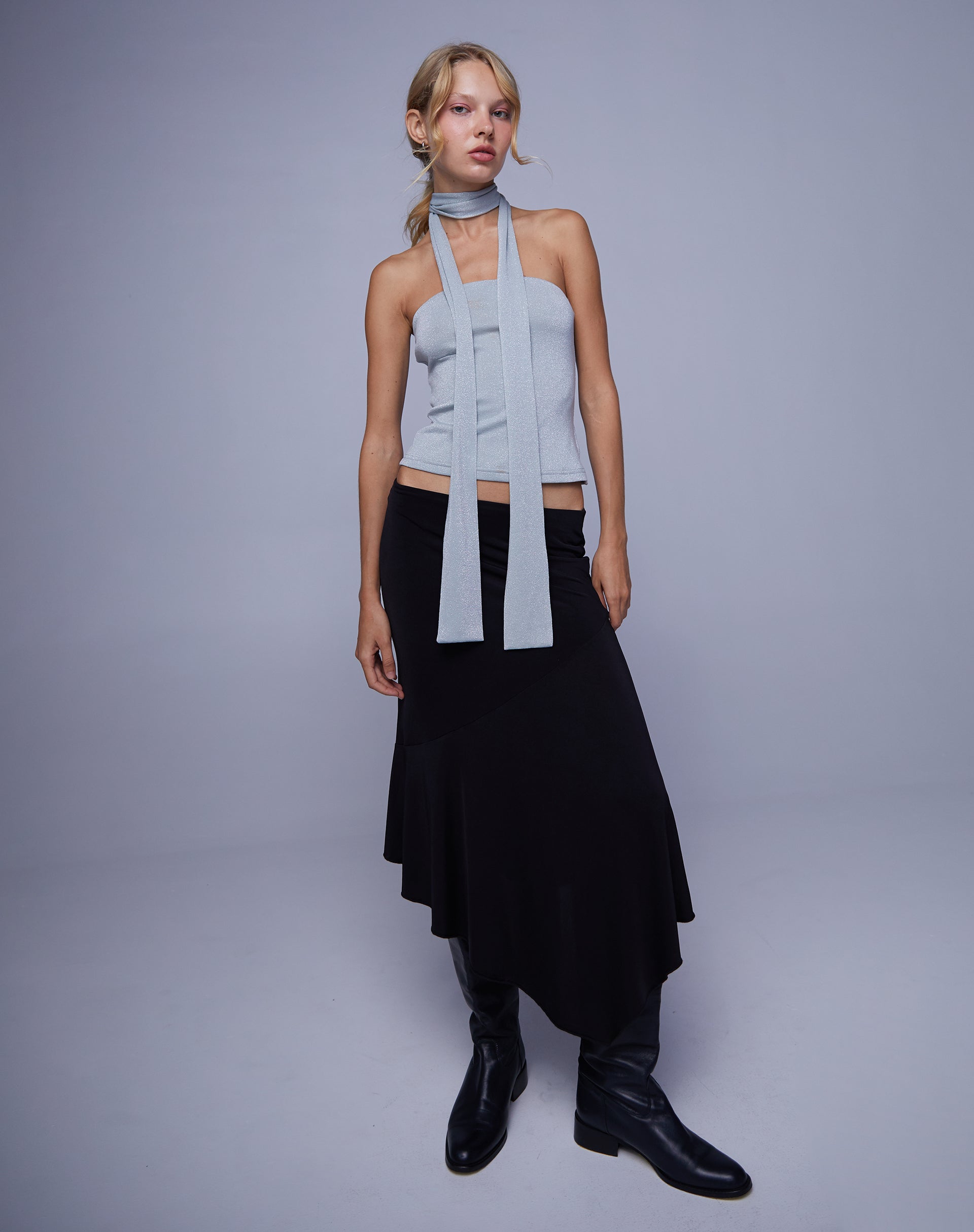 Imagen del conjunto Jeldia Bandeau Top and Scalf Set in Silver