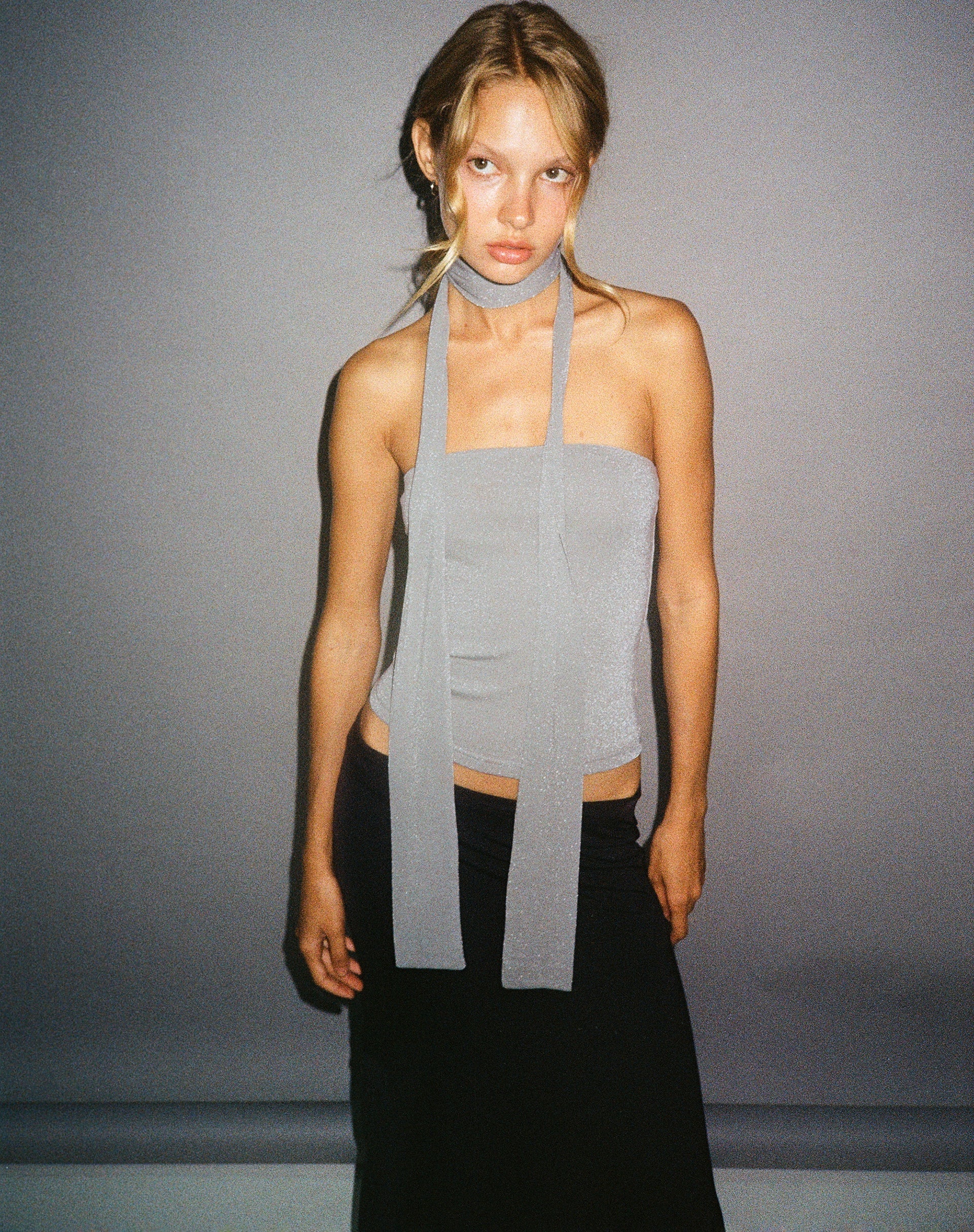 Imagen del conjunto Jeldia Bandeau Top and Scalf Set in Silver