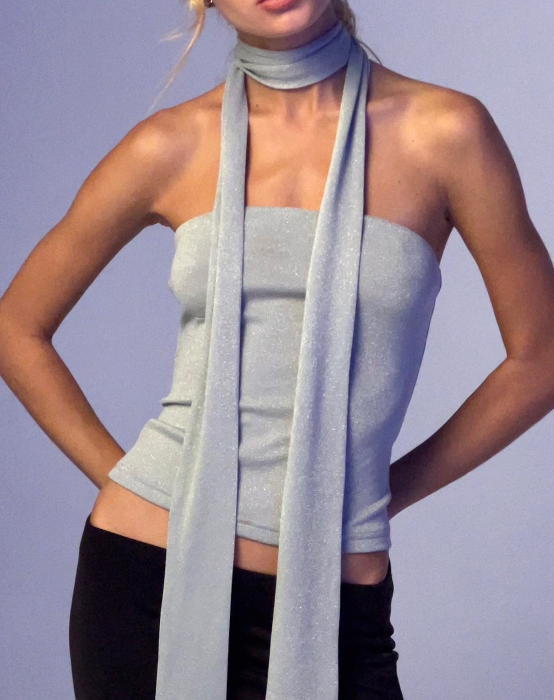 Imagen del conjunto Jeldia Bandeau Top and Scalf Set in Silver