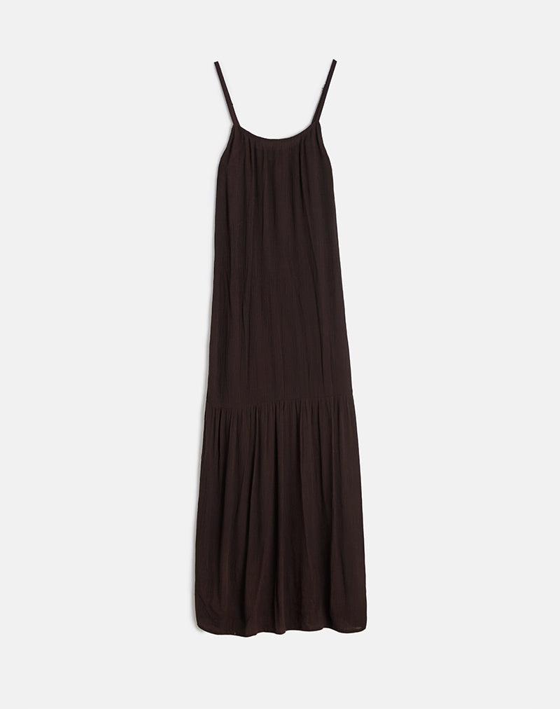 Imagen de Jenesis Maxi Dress in Crinkle Chocolate amargo