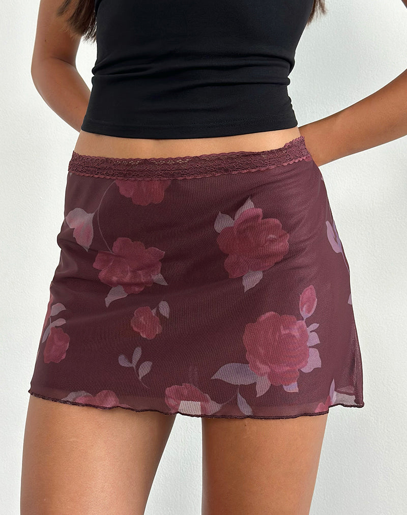 Jeor Minifalda en Blooming Rose Borgoña