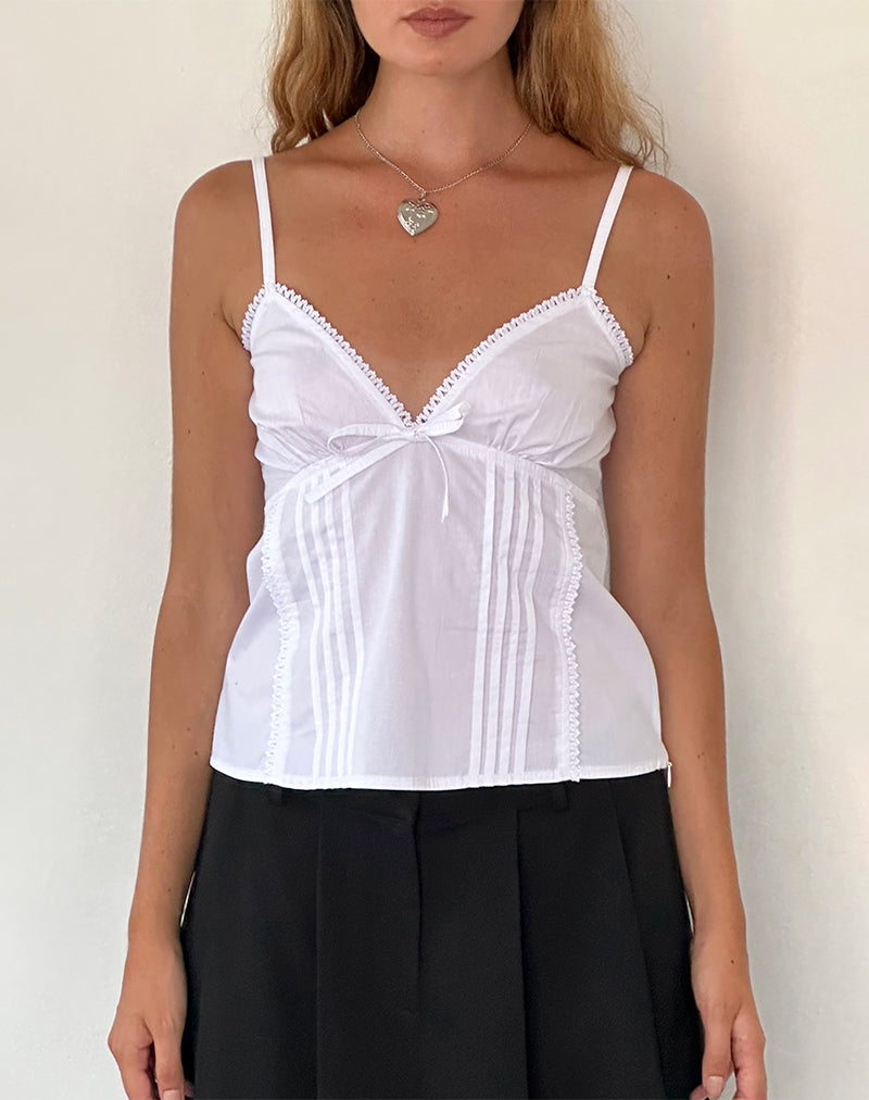 Jepuni Cami Top en popelín blanco