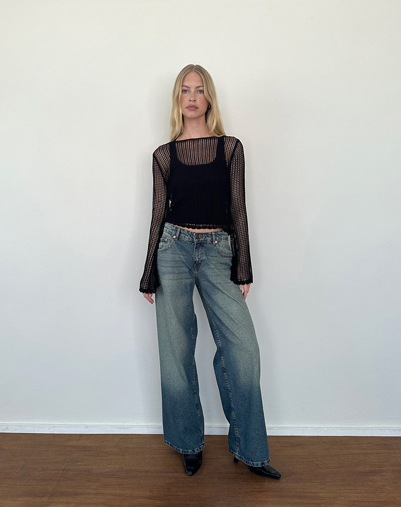 Imagen de Jessamyn Open Knit Jumper Negro