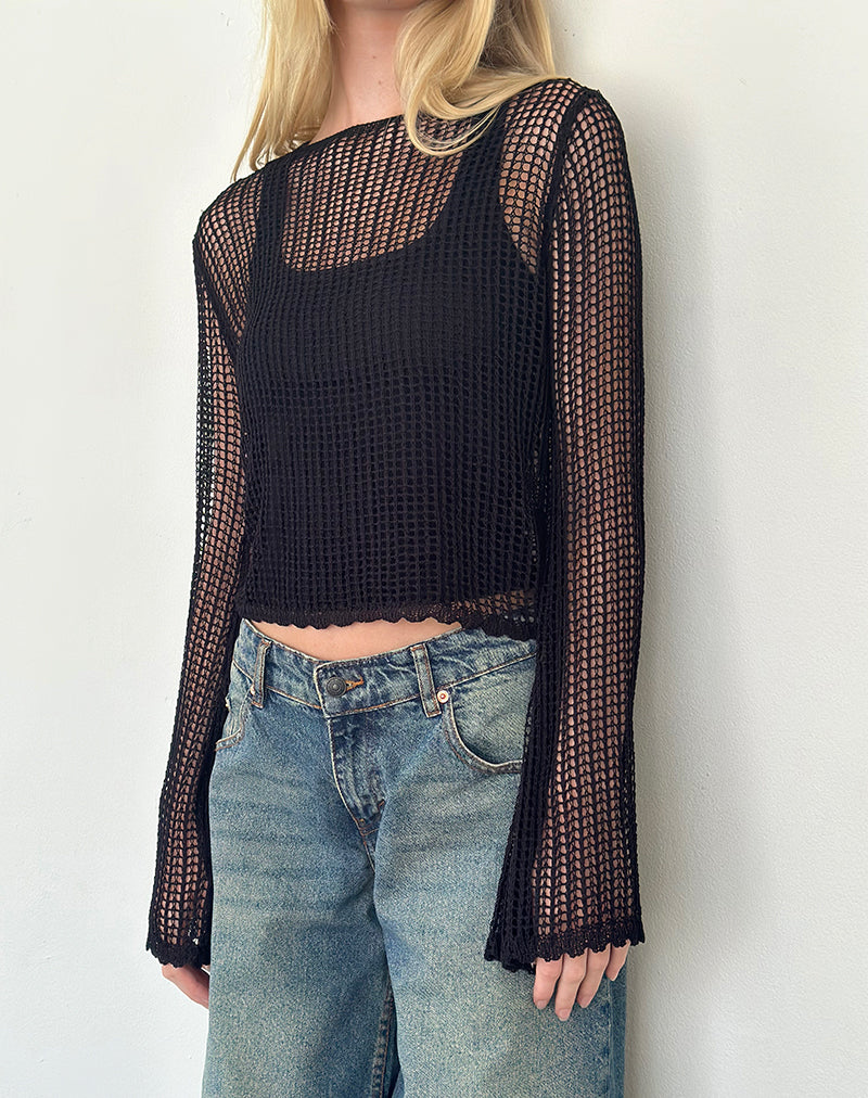 Imagen de Jessamyn Open Knit Jumper Negro