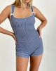 Imagen de Jilia Playsuit en azul arrugado con lazo