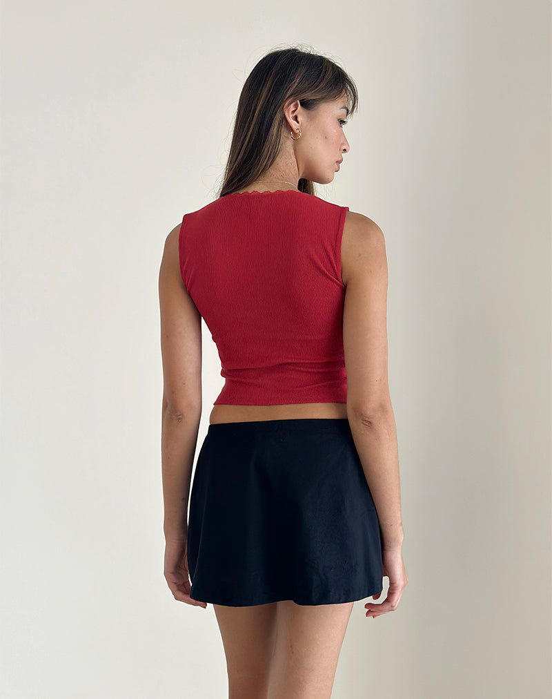 Imagen de Jinila Top Rojo Adrenalina Con Lazo Y Encaje
