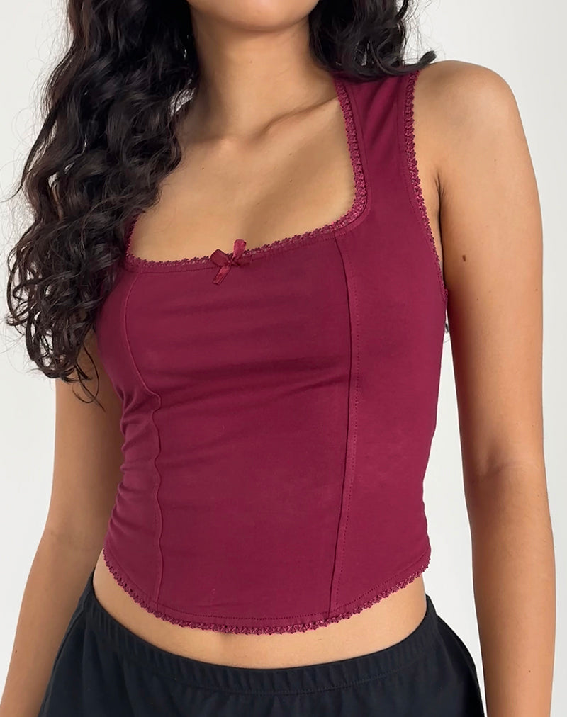 Jinisa Corset Top en Borgoña
