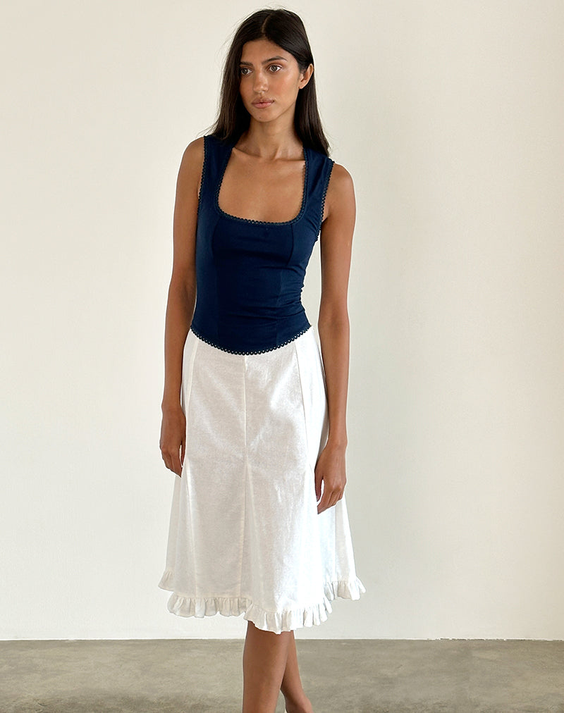 Jinisa Corset Top en Azul Marino