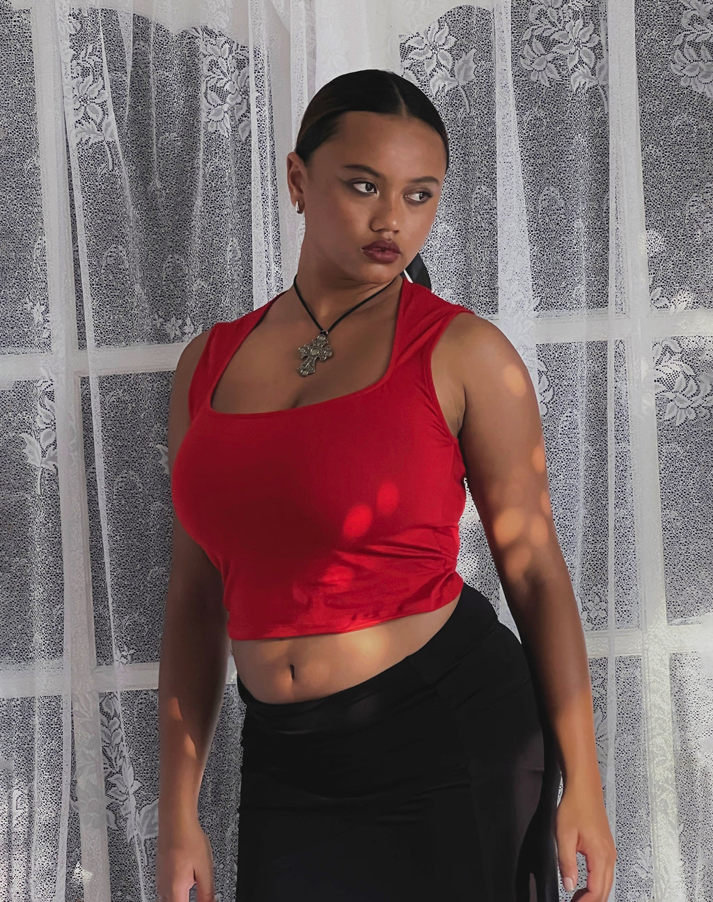 Jinsu Crop Top Rojo Adrenalina