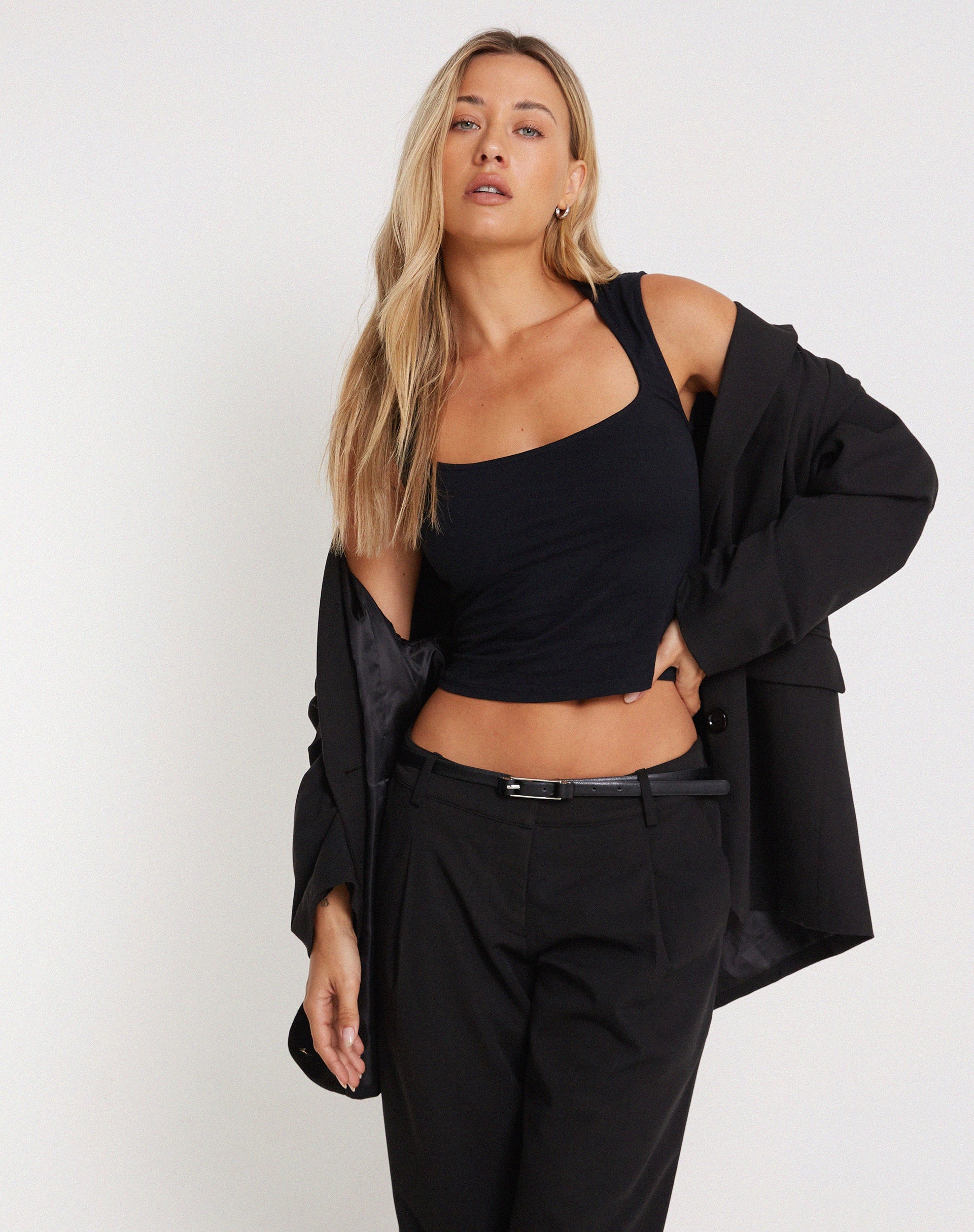 Imagen de Jinsu Crop Top de licra Negro