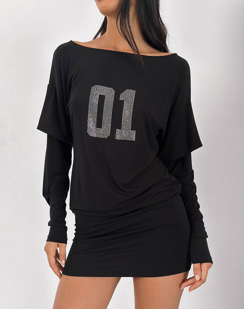 Vestido Jionni Sweater en Hotfix Negro