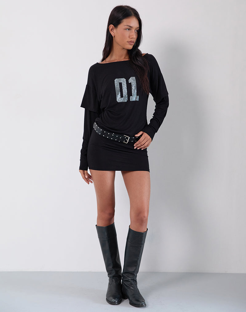 Imagen de Jionni Sweater Dress in Hotfix Negro