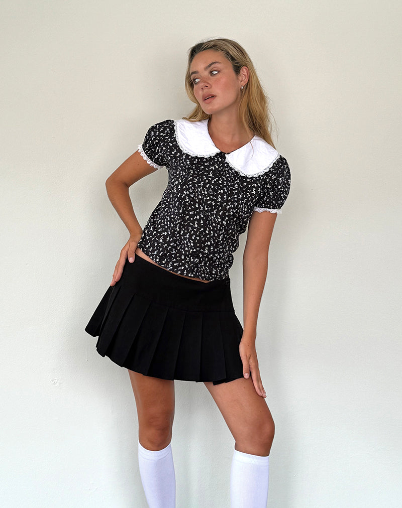 Imagen de Jisoya Blusa en Negro Ditsy Romance