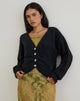 Imagen de Jiyo Gathered Cardigan in Knit Negro