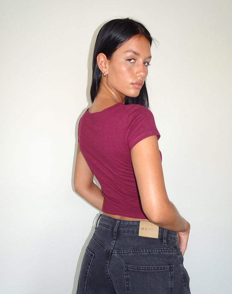 Imagen de Jojes Jersey Tee in Burgundy