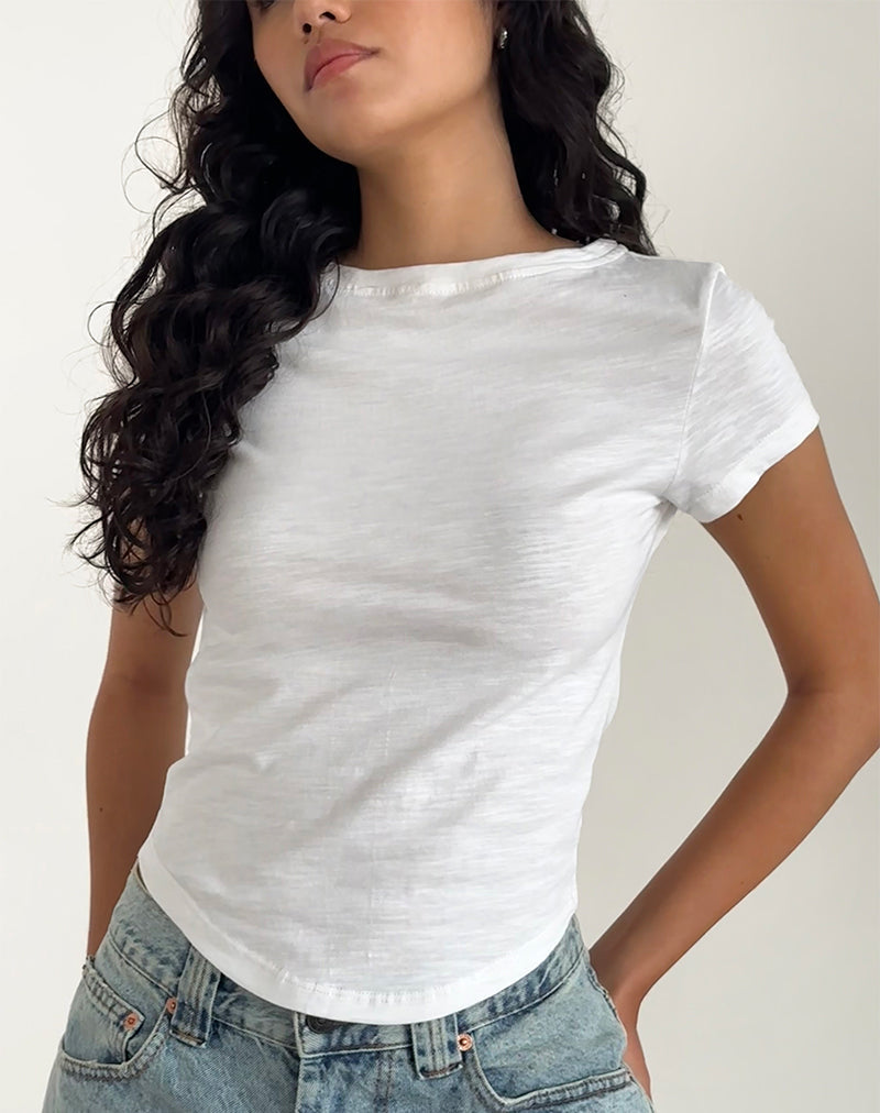 Jojes Jersey Tee Top en Blanco