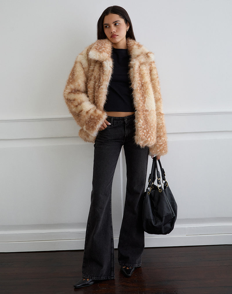 Imagen de la chaqueta Joji en estampado Bambi beige
