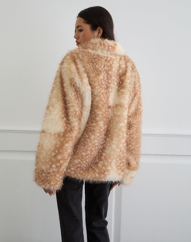 Imagen de la chaqueta Joji en estampado Bambi beige