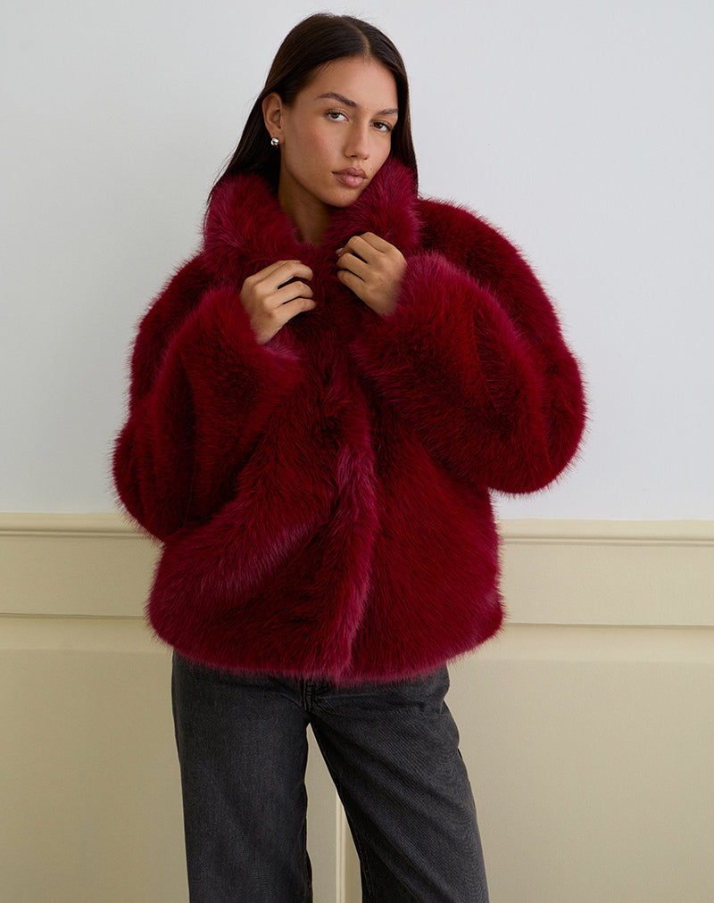Chaqueta Joji de piel sintética Cereza