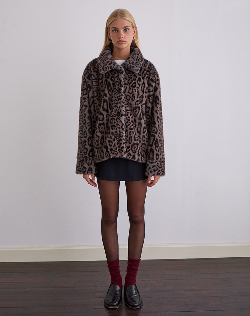 Imagen de la chaqueta Joji en leopardo gris cálido