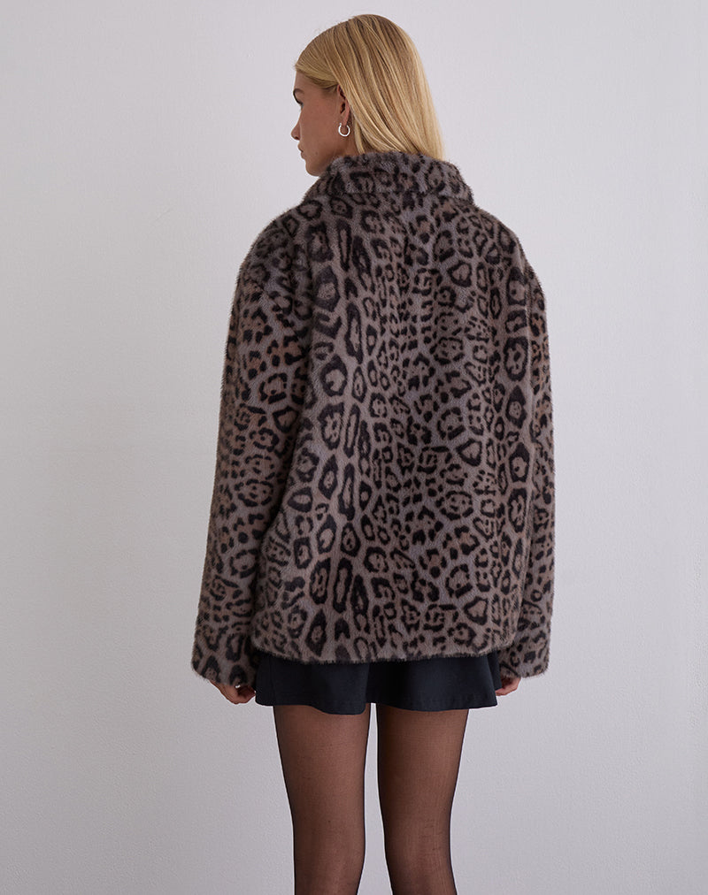 Imagen de la chaqueta Joji en leopardo gris cálido