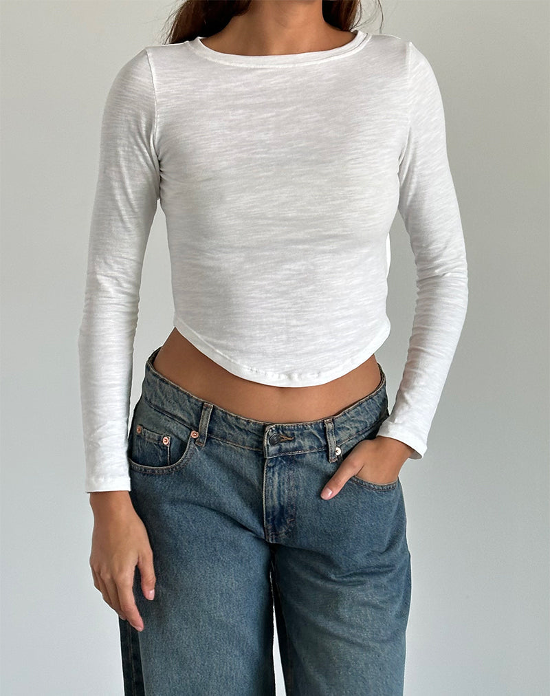 Top Jojisa en Jersey Blanco roto