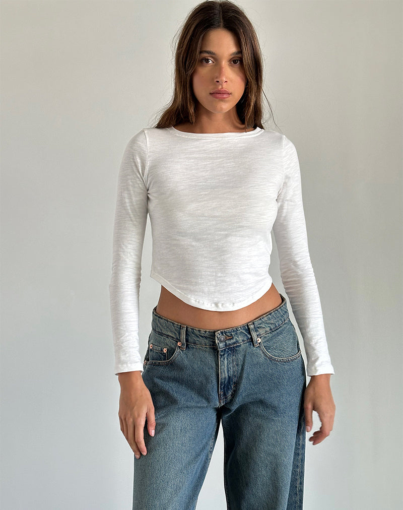 Top Jojisa en Jersey Blanco roto