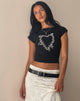 Imagen de Jonnet Tee in Black with Cutie Thorns Motif