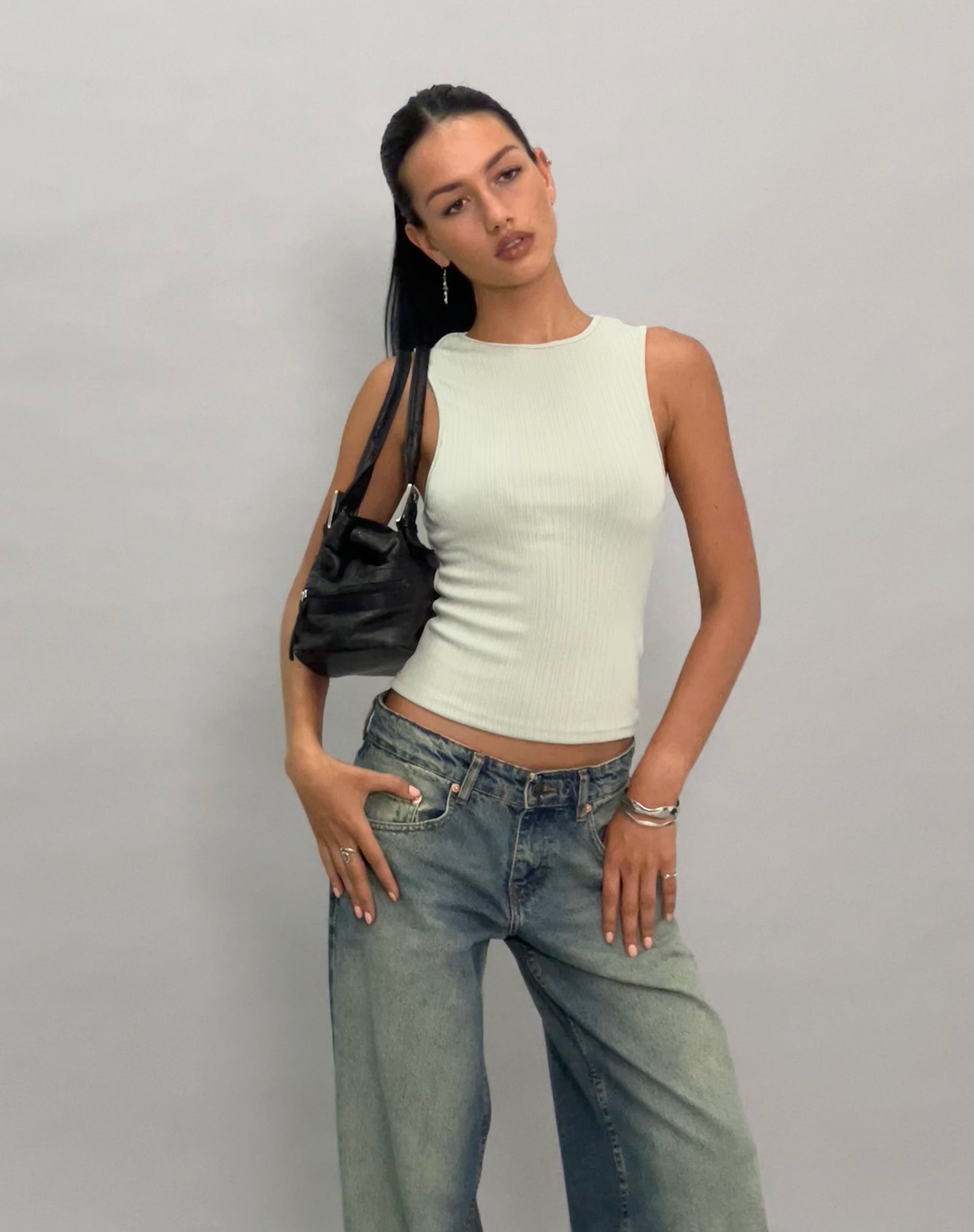 Imagen de Jordin Camiseta de cuello alto en canalé Menta