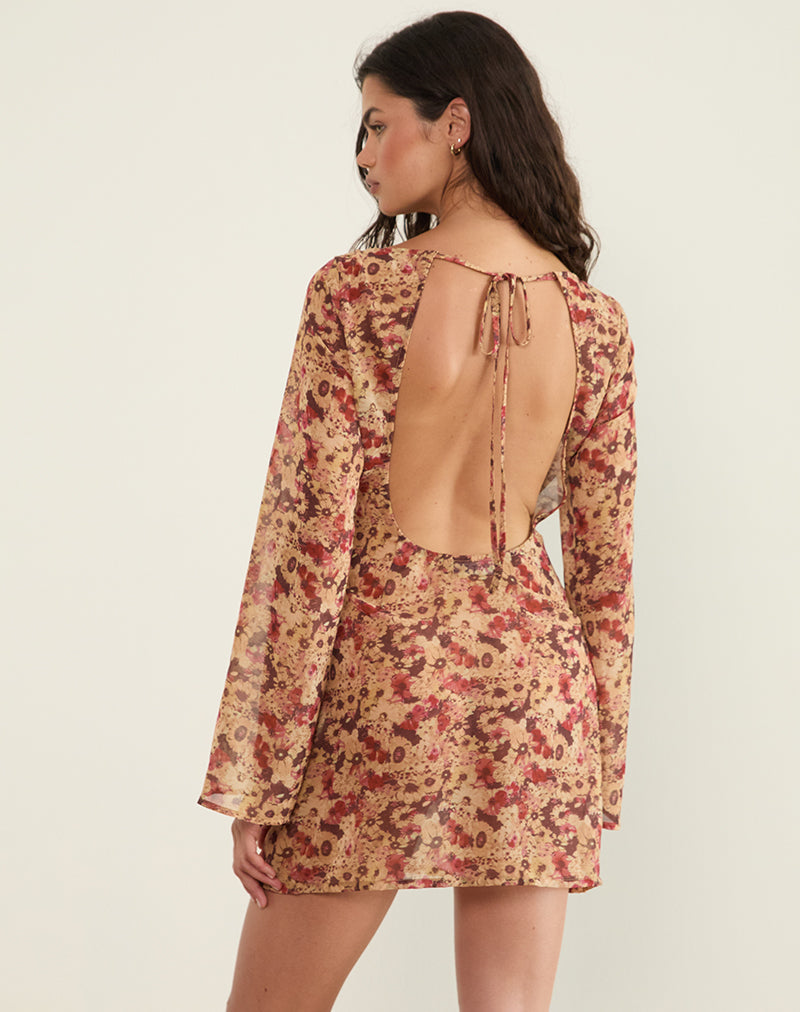 Minivestido Jovia de gasa Flor oxidada