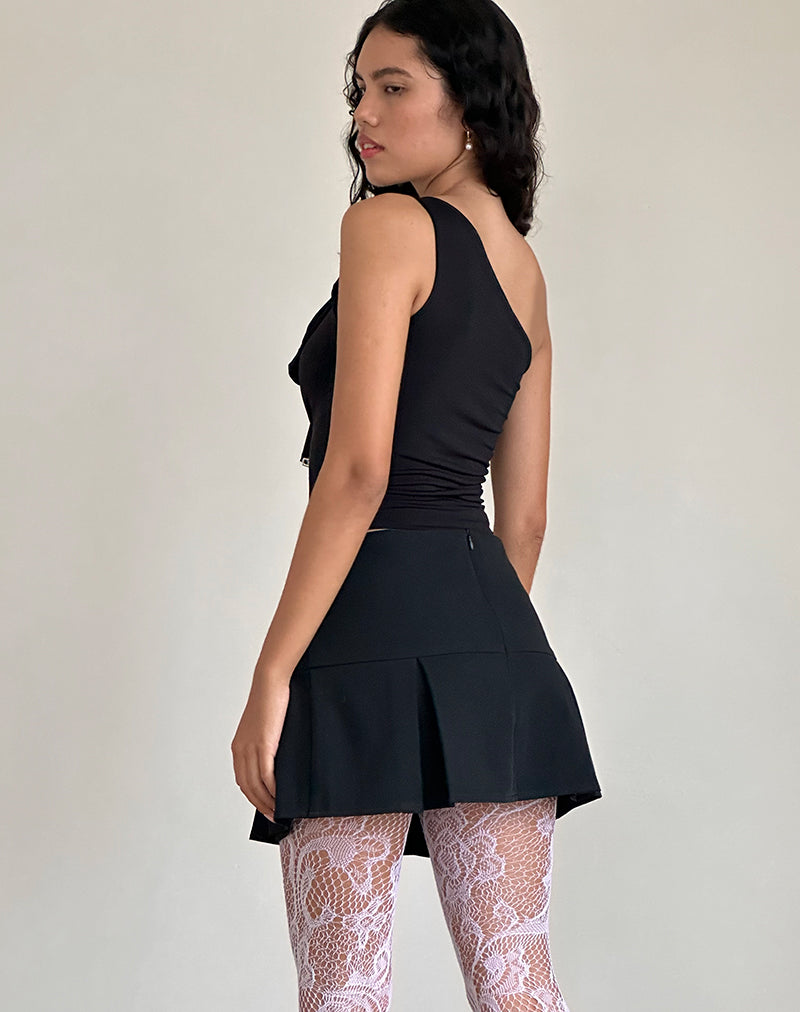Imagen de Jovie One Shoulder Slinky Bow Top en Negro