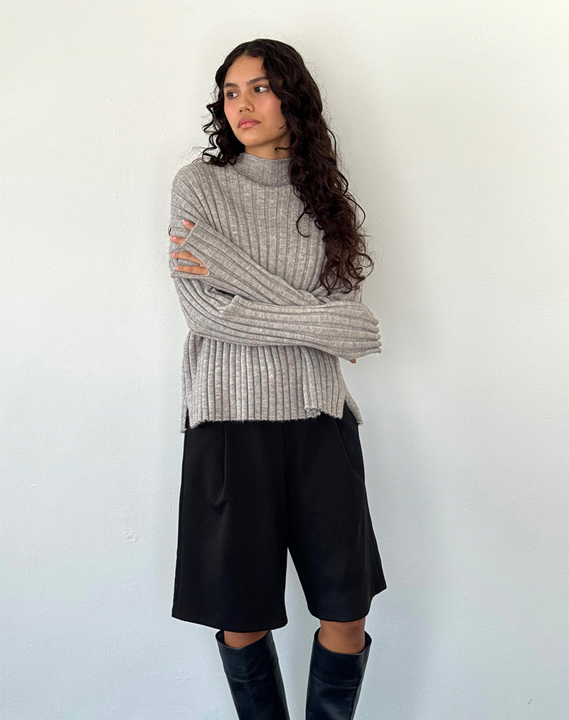 Imagen de Judah Oversized Chunky Rib Knit Jumper en gris claro