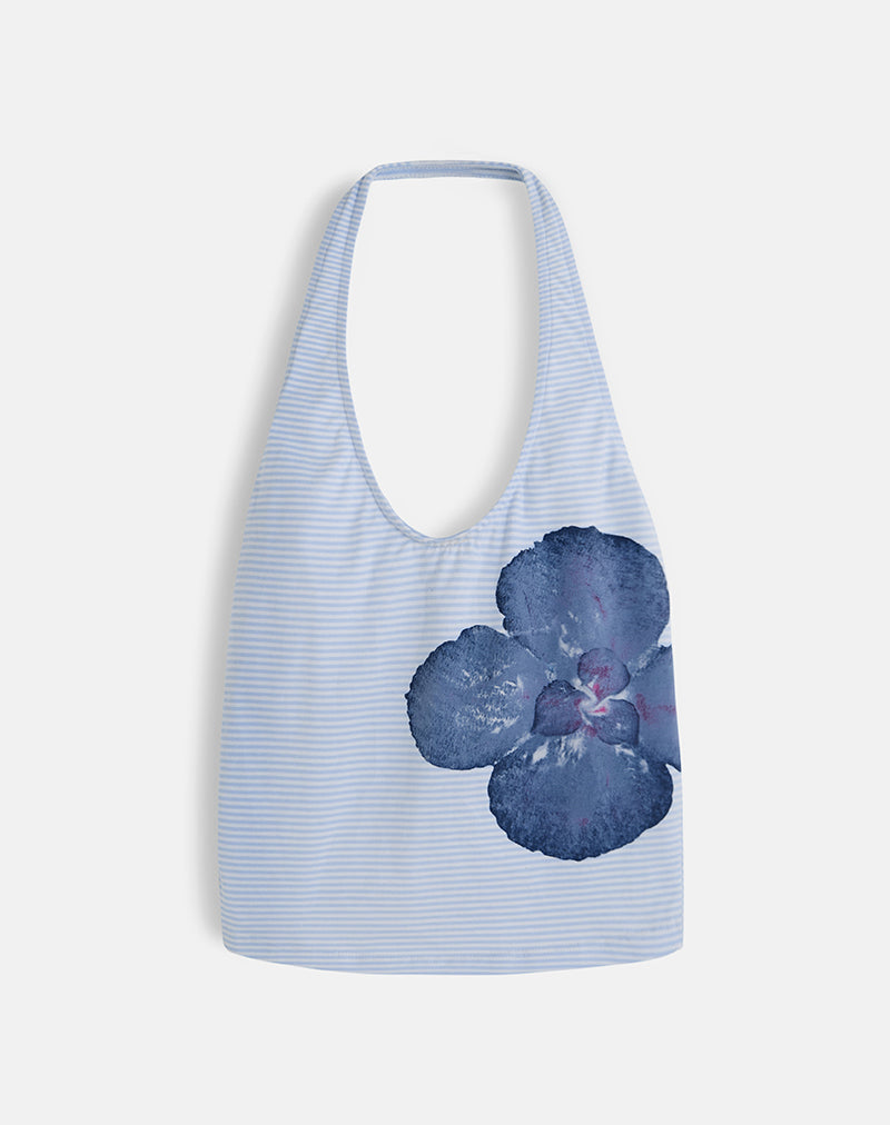 Top Jules de rayas florales azul bebé