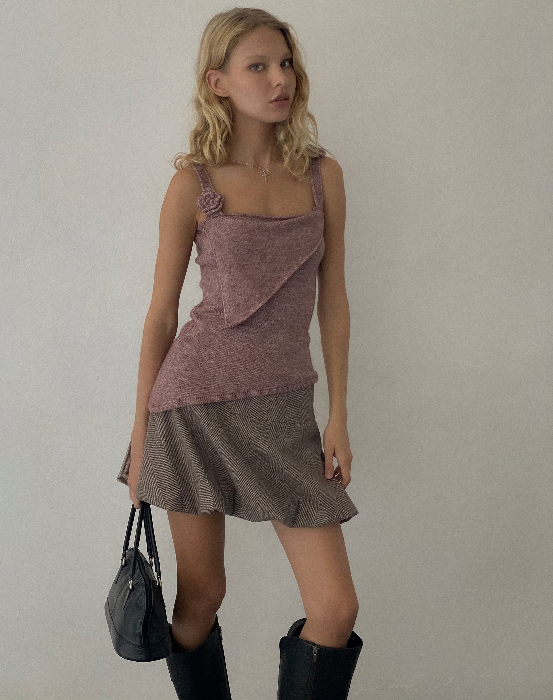 Imagen de Juliet Rosette Cami Top de punto Granate