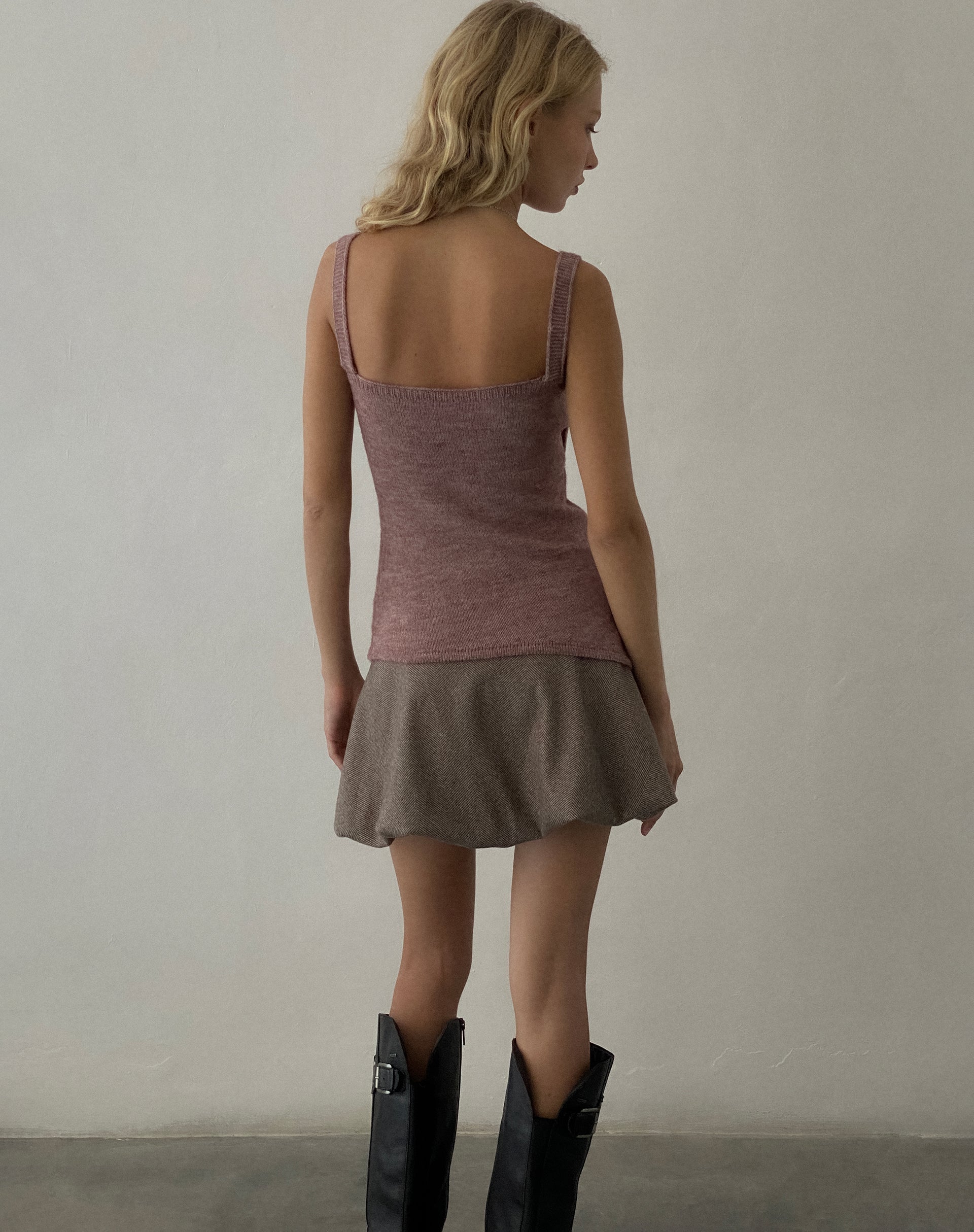Imagen de Juliet Rosette Cami Top de punto Granate