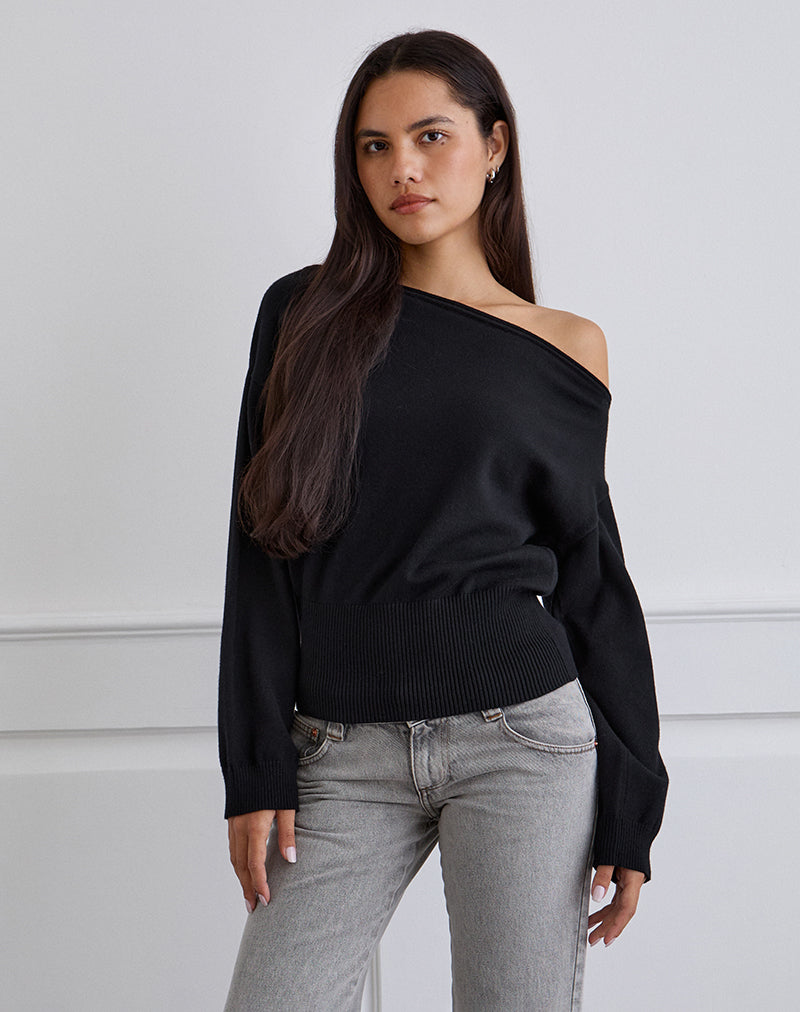 Jalira Jumper asimétrico de rayas negro