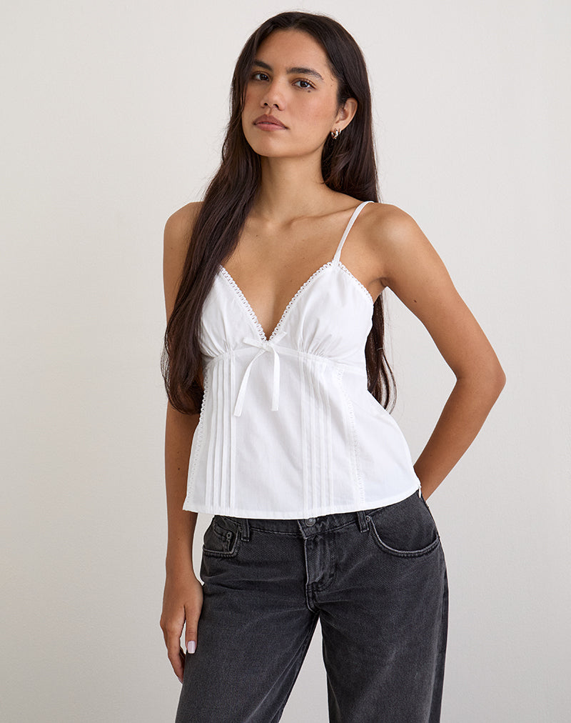 Jepuni Cami Top en popelín blanco