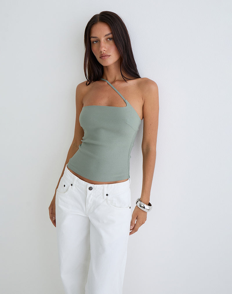 Top asimétrico Kacya gris