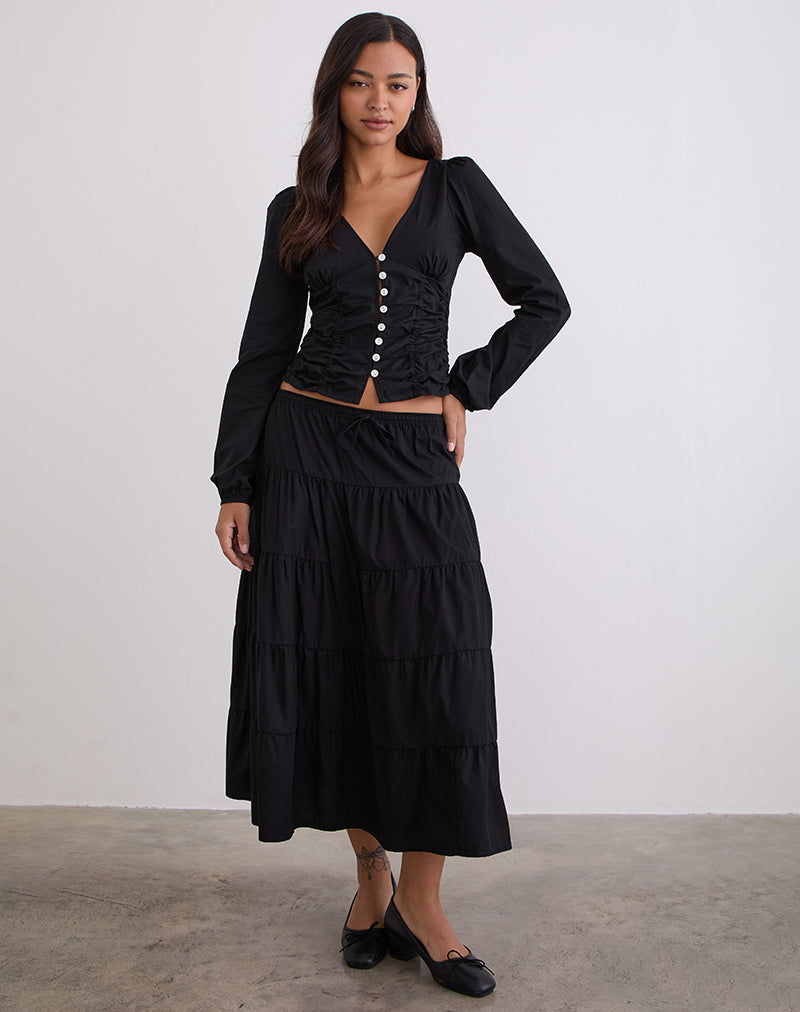 Imagen de Kadek Blusa entallada de popelina negra