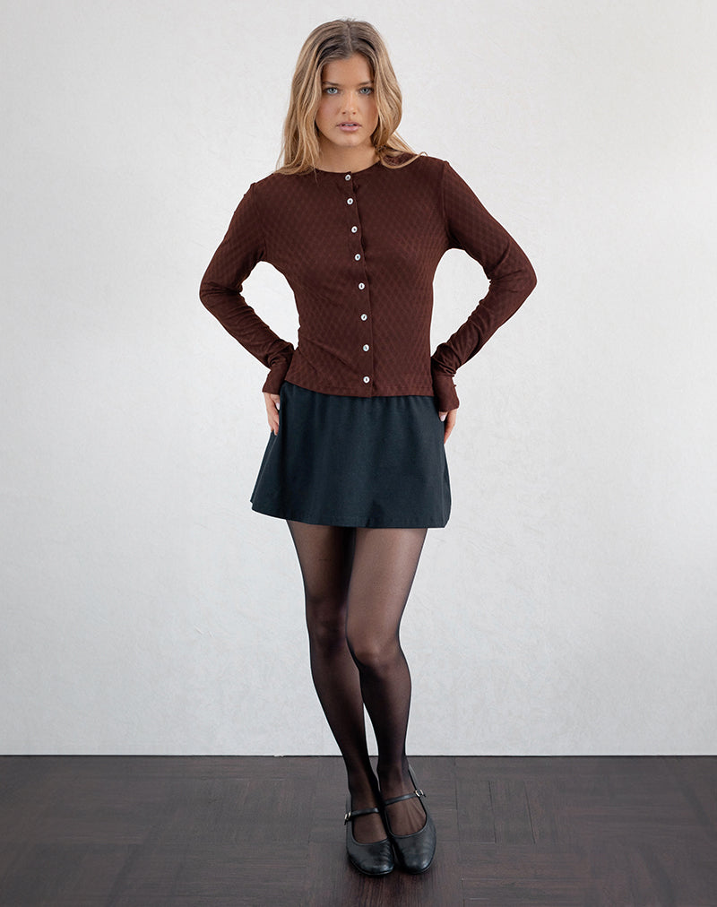 Imagen de la camisa Kahula en Argyle Mesh Marrón