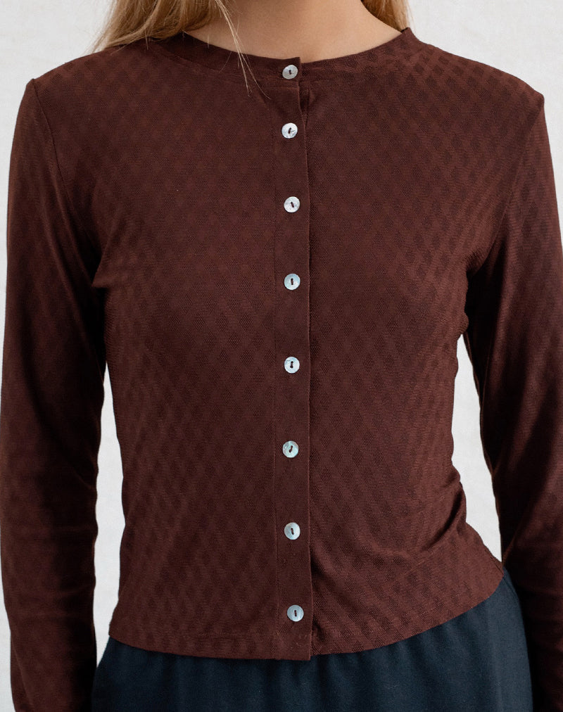 Imagen de la camisa Kahula en Argyle Mesh Marrón