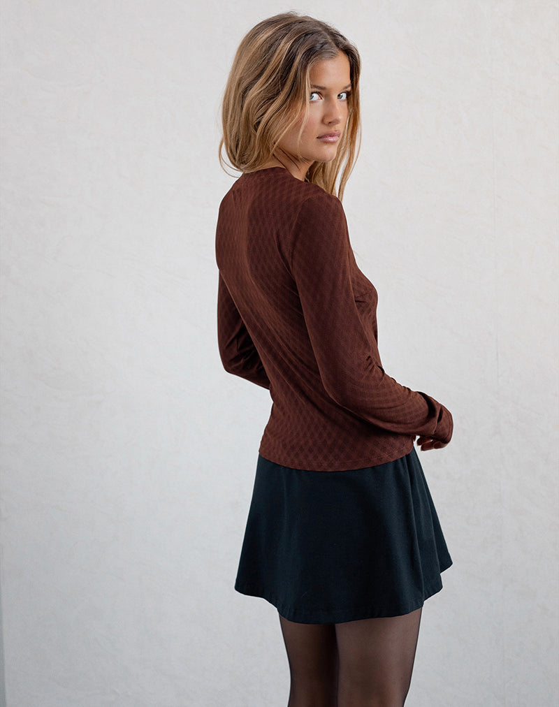 Imagen de la camisa Kahula en Argyle Mesh Marrón