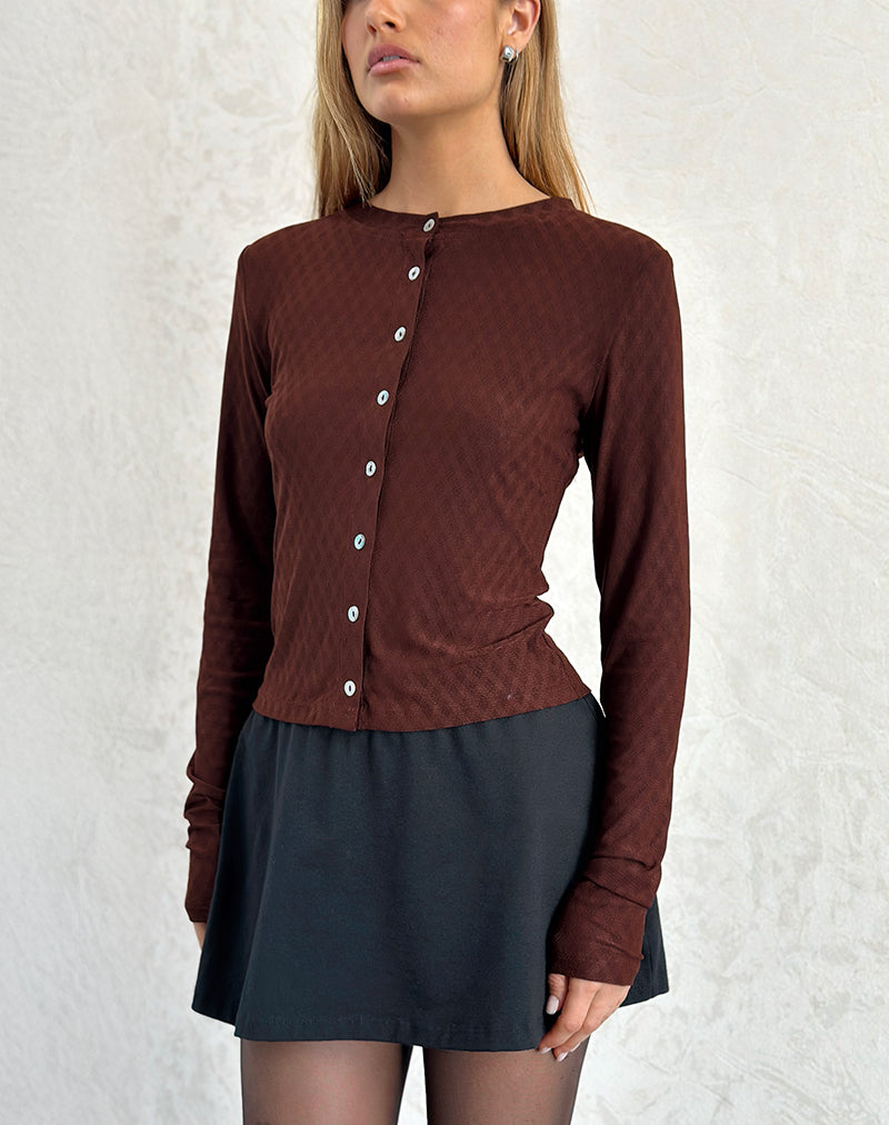 Imagen de la camisa Kahula en Argyle Mesh Marrón