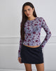 Imagen de Kahula Top en Lotus Flock Check Lavanda