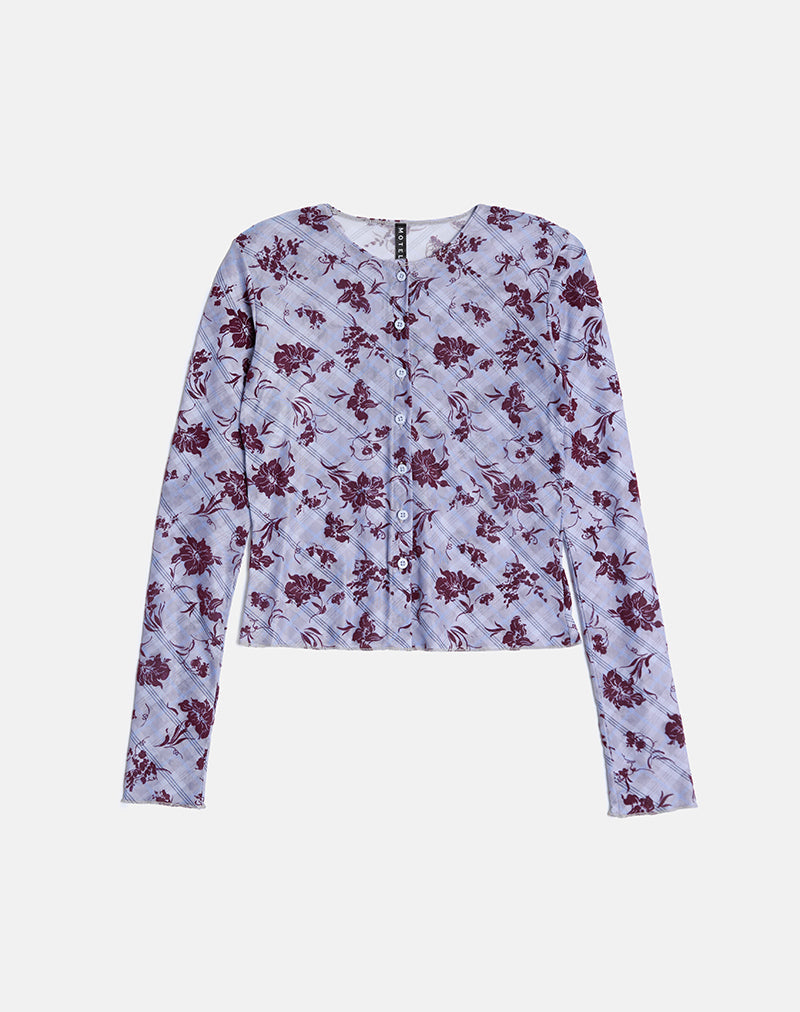 Imagen de Kahula Top en Lotus Flock Check Lavanda