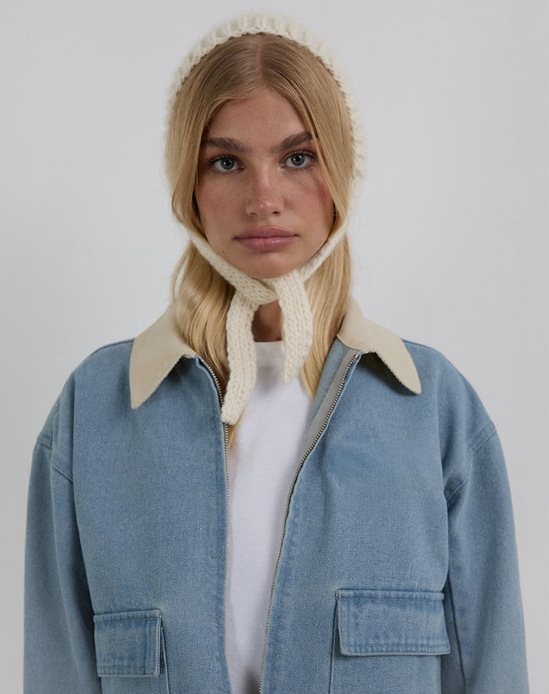 Imagen de la chaqueta Kahyun en denim lavado claro